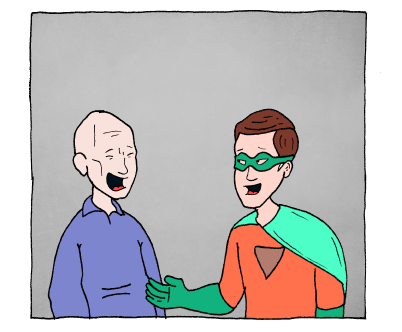 האיש במסיכה עם התמונה של החתול